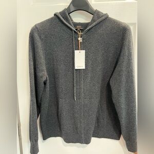 Quince NWT Cashmere Charcoal Gray Full-Zip Hoodie XL